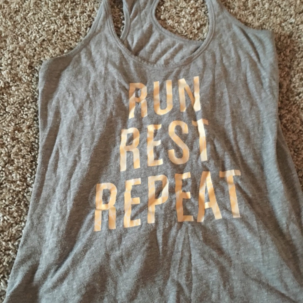 Grey racer back workout tank